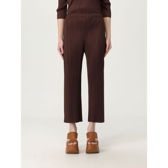 Pleats Please Issey Miyake Pants Woman Brown